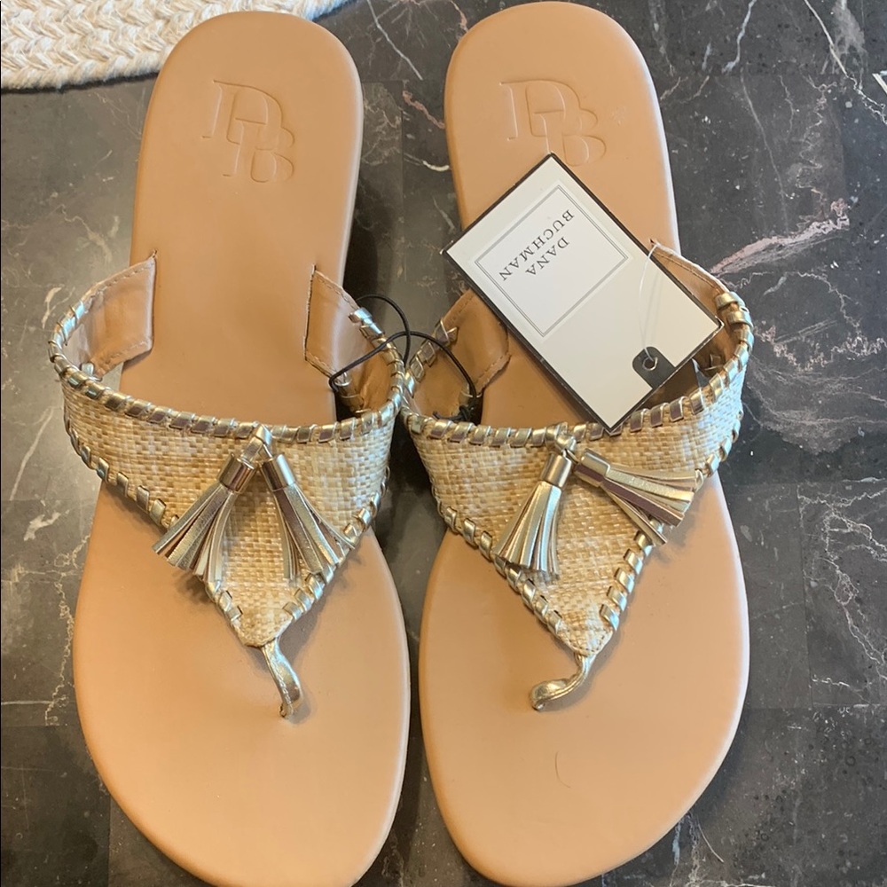 Dana Buchman Cream Sandals with Braided Straps